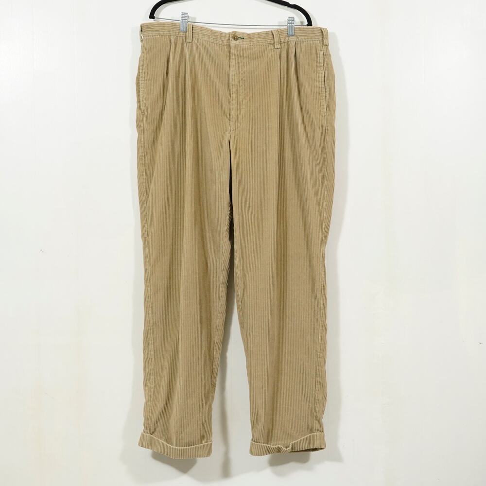 VTG Tommy Hilfiger Beige Corduroy Pants 38x31 – Thick 90s/Y2K Relaxed Fit